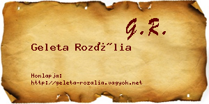 Geleta Rozália névjegykártya